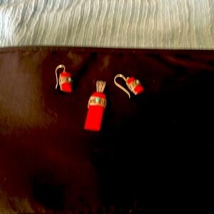 Earrings and matching pendant